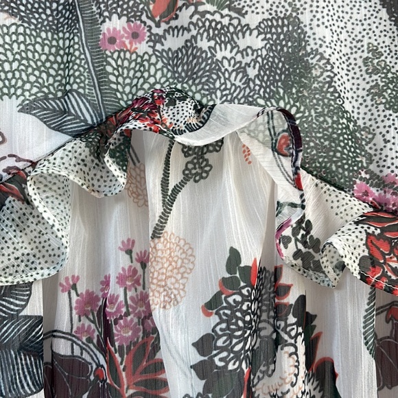 Ted Baker Willow long sleeve ruffle dress floral/ivory. Size 3. NWT - Picture 3 of 8